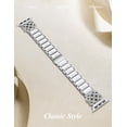 thumbnail image 6 of Wearlizer Compatible with Apple Watch Band for Women 38/40/41/42/44/45/46/49mm, Celtic Knot Stainless Steel Resin Bracelet Band, Dressy Chain Link Strap for iWatch Series 11/10/9/8/7/6/5/4/SE/Ultra, 6 of 7
