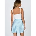 thumbnail image 4 of Wenseny Satin Silky A-Line Skirt for Women Side Lace-Up Wrap Skirts Blue L, 4 of 6