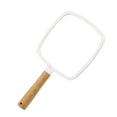 thumbnail image 1 of Unique Bargains Portable Square Wood Handle Vanity Makeup Mirror Handheld Cosmetic Mirror White, 1 of 7