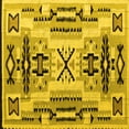 thumbnail image 1 of Ahgly Company Machine Washable Indoor Square Southwestern Yellow Country Area Rugs, 3' Square, 1 of 4