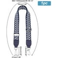 thumbnail image 2 of Correa cruzada de poliéster de 3355 pulgadas, 1.5 pulgadas de ancho, ajustable, de repuesto para bolso o cartera, con estampados blancos y azules y hebilla plateada., 2 of 6