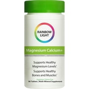 Magnesium Calcium Supplement | 90 Tablets for Men and Women | by Rainbow Light