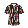 thumbnail image 1 of Balery Colorful Fishing Lures Camisas hawaianas de manga corta para hombre, camisas playeras de corte holgado, camisas de vacaciones con botones,X-Large, 1 of 7
