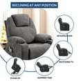 thumbnail image 3 of SOCIALCOMFY Power Lift Recliner Chair for Elderly, Heavy Duty Lift Chair with Heat and Massage, Soft Fabric Recliner Chair with 2 Remote Controls, Cup Holders, Side Pockets & USB Ports (Grey), 3 of 7
