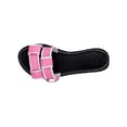 thumbnail image 1 of Sandalias de Deslizamiento de las Mujeres de Moda Dos Correas Sandalias Casuales con Cadena de Metal, Cómodos Zapatos de Fondo Plano para el Uso Al Aire Libre, 1 of 4