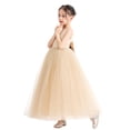 thumbnail image 2 of Ekidsbridal V-Neck Satin Flower Girl Dress Pretty Princess Ballroom Dance Christening Pageant Gown 522 6, 2 of 6