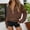 Coffee, variant on Women's Quarter Zip Up Hoodies Solid Color Long Sleeve Fashion Crop Hooded Sweatshirts Fall Winter Y2K Pullover