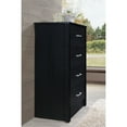 thumbnail image 2 of Hodedah Four Drawer Contemporary Wooden Chest in Black Finish, 2 of 8
