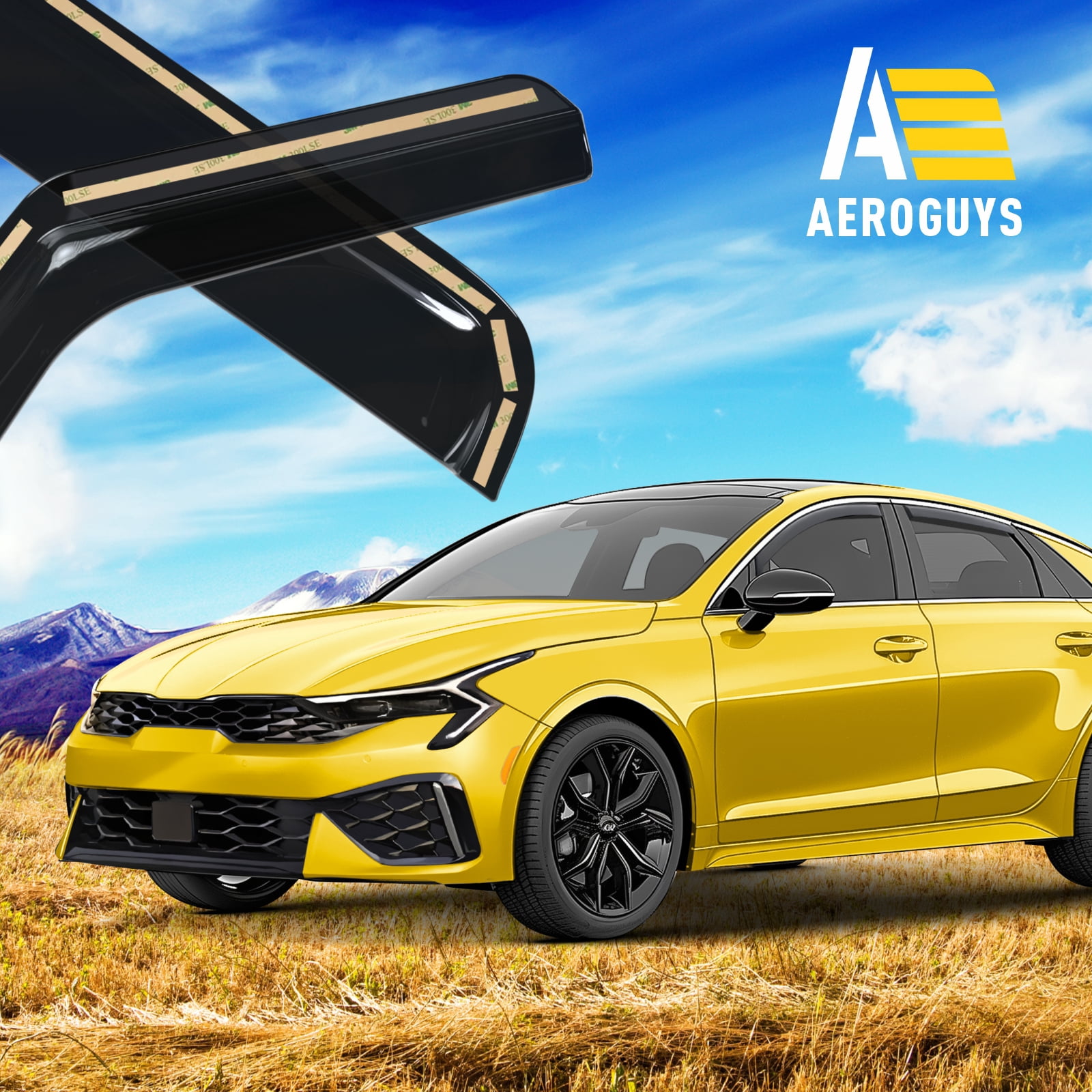 Extra Durable Window Deflectors In-Channel Window Visors Rain Guards Fit for Kia K-5 2021-2026, Sun Visors, Wind Vent Visors, vent shades, Exterior Car Accessories - 4 pcs. AG0803