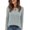 Gray, variant on Women's Ribbed Knit Long Sleeve Tops Keyhole Neck Blouse Slim Fit Hollow Out V Neck Casual Basic Sweater, White S
