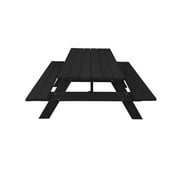 Solid Wood Outdoor Picnic Table, Charcoal