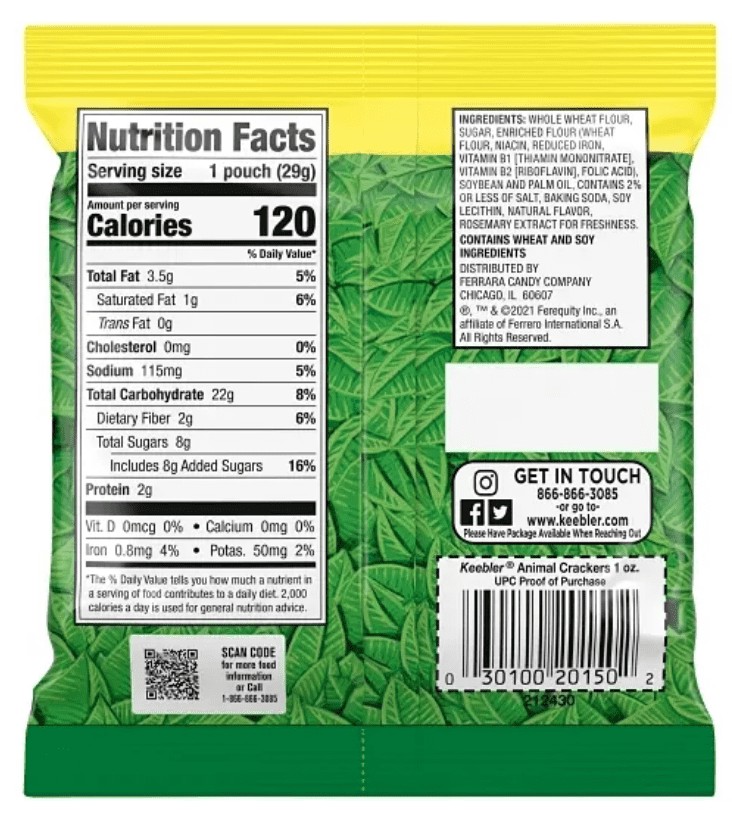 Keebler Animal Cracker Cookies 1 oz Bags, Pack of 20, Bundled By Shoppyway