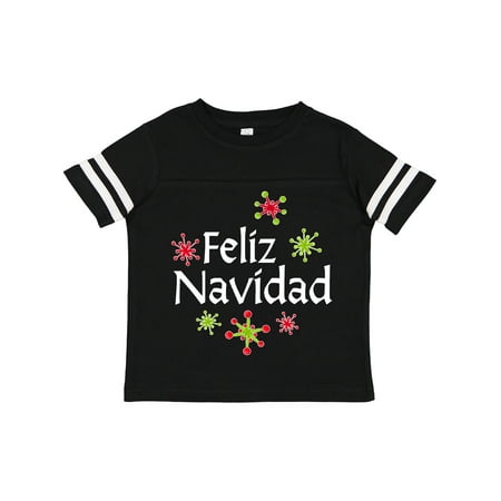 

Inktastic Feliz Navidad with red and green snowflakes Boys or Girls Toddler T-Shirt