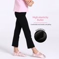 thumbnail image 3 of Xmarks Girl's Leggings High Waisted Flare Leggings Pants, Black Bell Bottoms for Girls, Full Length Jazz Dance Pants 3-14Y, 3 of 7