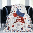 thumbnail image 1 of Fiudx Artículos en oferta con ofertas flash Manta de franela estampada con el Día de la Independencia, manta de acondicionamiento, manta de sofá, manta de siesta, manta de ocio, regalo de vacaciones, 1 of 7