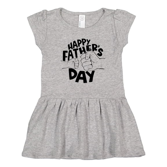 Inktastic Happy Father's Day Parent-Child Fist Bump Girls Toddler Dress