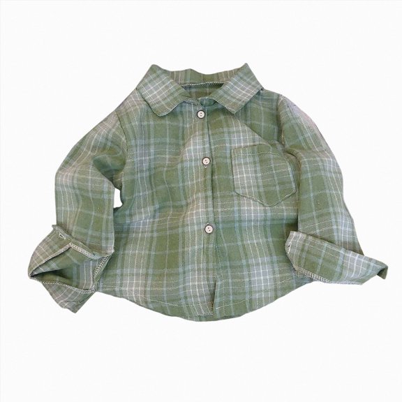 JUMEYU Boys Shirts Long Sleeve Toddler Boys Shirt Coat Jacket Plaid Long Sleeve Kids Button Tops Boy 6T 7T (Green,6-7 Years)