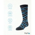 thumbnail image 6 of MeMoi Diamond Interlock Dress Cotton Blend Crew Socks - Boys - Male, 8-9, Navy, 6 of 7