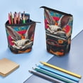 thumbnail image 4 of Xecao Vibrant Bunny Ride Print Telescopic Pencil Bag Pen Holder Pop Up Stationery Case Stand-up Retractable Transformer Bag Standing Organizer, 4 of 6