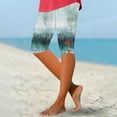 thumbnail image 2 of CaComMARK PI Clearance Women's Summer Casual Elastic Waist Printed Cropped Pants Multicolor XXL, 2 of 3