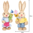 thumbnail image 4 of 4 Estatuas de de Decoración de Conejo de Pascua de Paja con Adorno de Arte Animal de Ropa Macarena Conejo de Pascua de paja, 4 of 4