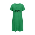 thumbnail image 4 of Rbaofujie Ensembles de Pyjama pour Femmes Robe de Nuit Courte Surdimensionnée pour Femmes Imprimée à Col Rond et Manches Courtes Robes de Nuit et Vêtements de Sommeil, 4 of 6