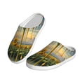 thumbnail image 2 of Daiia Artistic Oil Painting Sunflower Print Women’s Fuzzy Slippers Memory Foam Lightweight House Shoes Cozy Loafer Flannel House Shoes-37/38, 2 of 7
