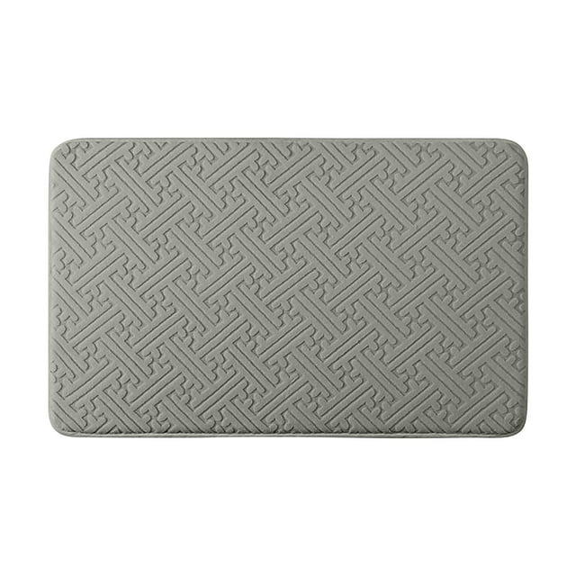 Maplenight Bathroom Rugs Non Slip Washable Bath Mat 24x16in Fleece Solid Color Quick Dry Anti Mold Soft Absorbent for Bathroom Floor Tub Shower Gray