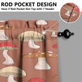 thumbnail image 2 of Mushroom (33) Kitchen Curtains 54x18 Inch Window Curtain over Sink Short Tier for Bathroom Cafe Rod Pocket Kitchen Decor Living Room Window Treatment Fabric 1 Panel, 2 of 3