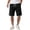 Black_010, variant on Domuza Men's Shorts Jacquard Texture Casual Embroidered Logo Waffle Knit Short with Pockets Dark Gray 2XL