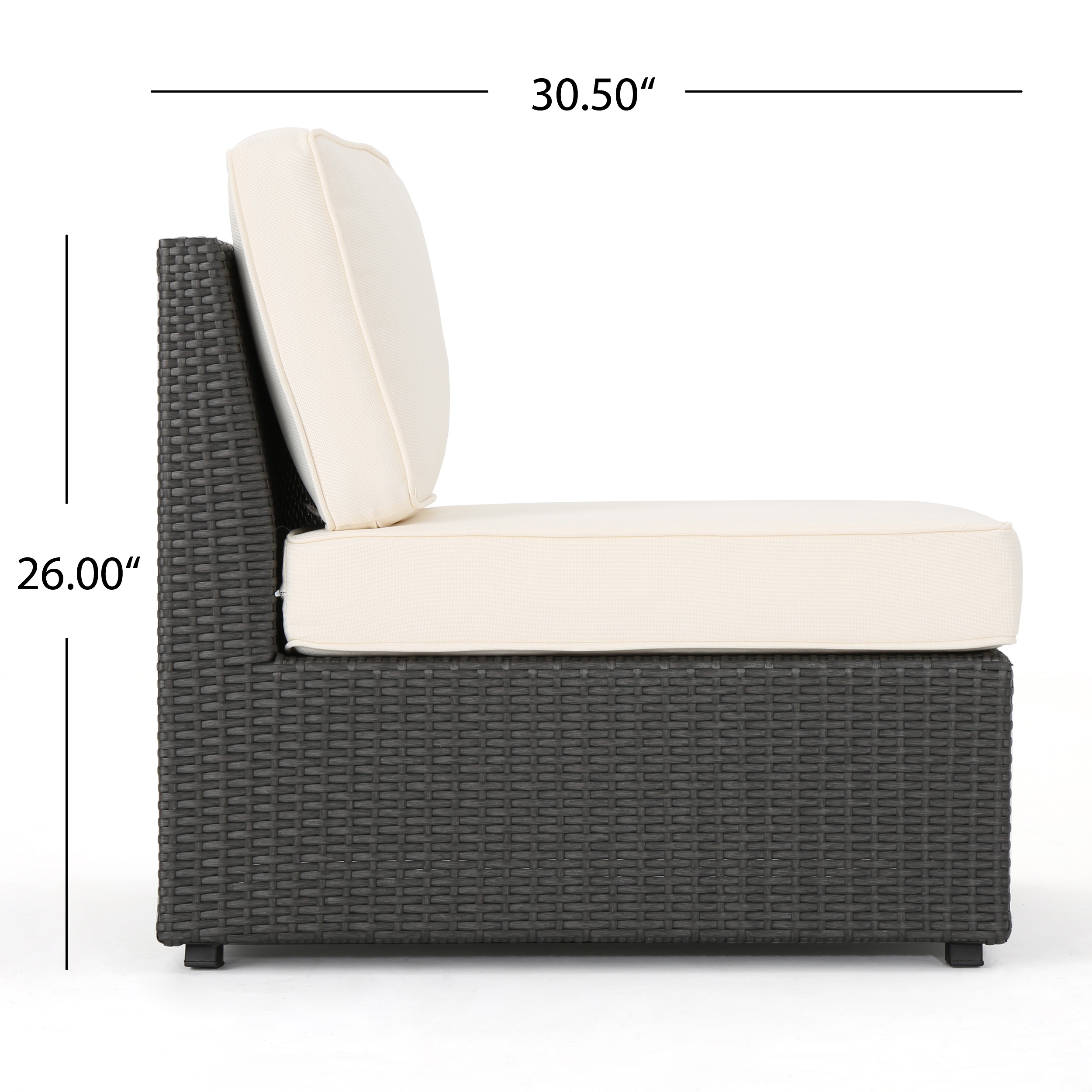 Outdoor 6-piece Grey Wicker Sofa Set