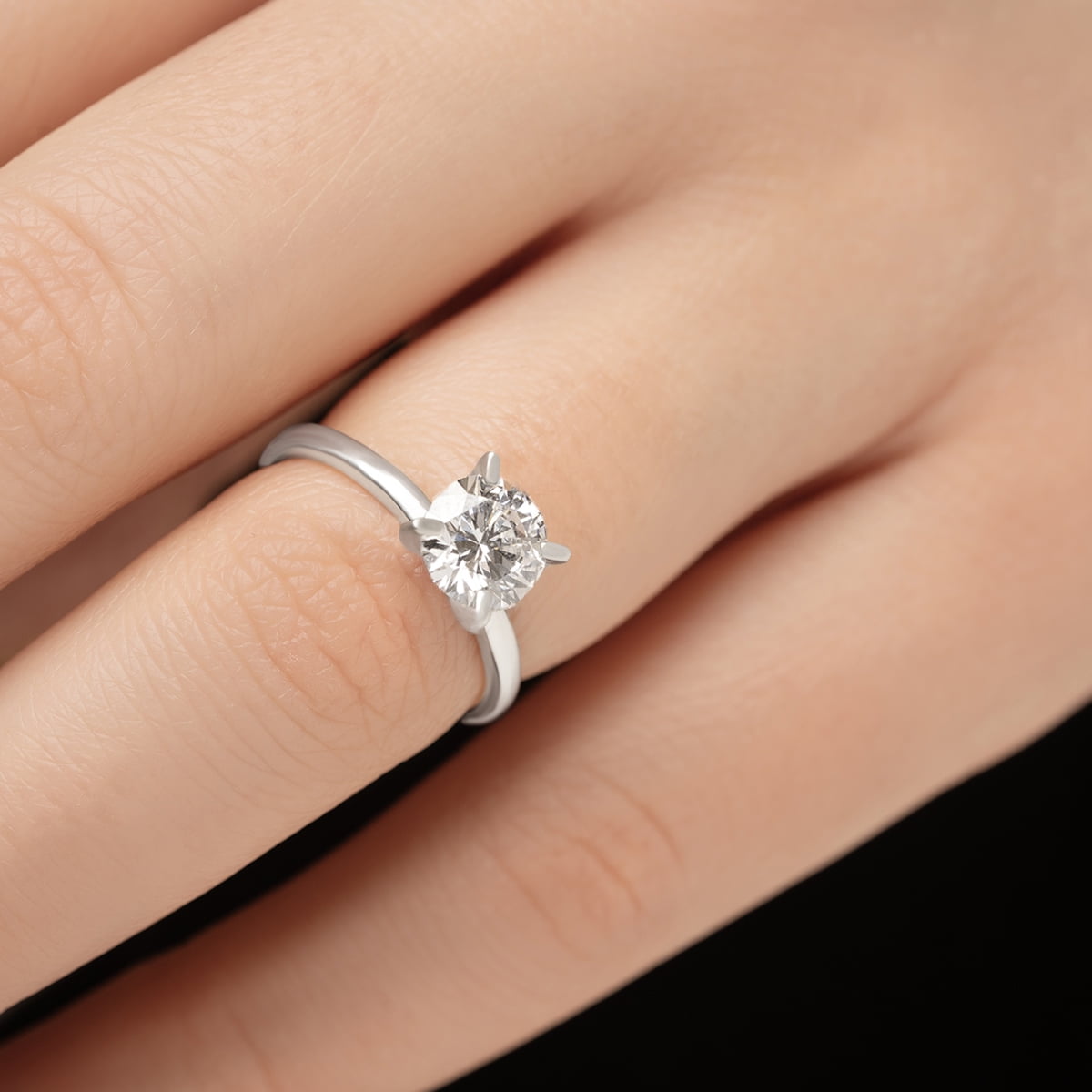 SuperJeweler 1 Carat Lab Grown Diamond Solitaire Ring In Sterling Silver For Women
