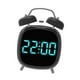 thumbnail image 3 of Reloj despertador digital con doble campana y brillo ajustable, pantalla grande y números grandes. Azul, 3 of 9