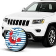 thumbnail image 4 of Kll Red Funny Crab On Blue Stripe Tire Cover,Universal Wheel Tire Cover For Trailer, Rv, Suv, Truck,Camper And Many Vehicle,(14 Inch), 4 of 8