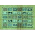 thumbnail image 1 of Ahgly Company Machine Washable Indoor Rectangle Abstract Turquoise Blue Modern Area Rugs, 4' x 6', 1 of 4