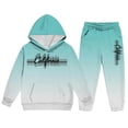 thumbnail image 4 of Kiijoy Boys Casual Athletic Tracksuit California Print Hoodie Joggers Outfits, Size 2-14, 4 of 5