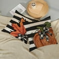 thumbnail image 4 of Fall Pillow Covers 16x16 Set of 2 Orange Pumpkin Maple Leaves Stripes Fall Decor Pillowcase Autumn Harvest Decorative Outdoor Throw Pillow Covers Linen Thanksgiving Cushion Case for Sofa Home, 4 of 6