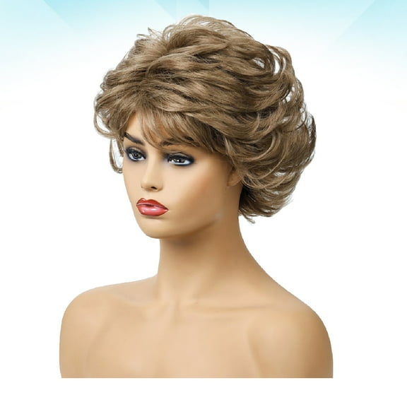 FRCOLOR  Fashion Woman Hair Cover Synthetic Wig with Bangs Topper Miss Black