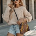 thumbnail image 4 of Kuiaobaty Butterfly Sunflower Print Crossbody Bag for Women, Casual Portable Leather Satchel Purse with Adjustable Strap, Waterproof Zipped Pockets Hobo Handbag Crossbody for Travel & Work, 4 of 7