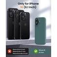 thumbnail image 2 of KOMI Designed for iPhone 16 Case,Shockproof Liquid Silicone Protective Phone Case with Soft Anti-Scratch Microfiber Lining Ultra Slim Drop Protection Phone Cover 6.1 inch Forest Green, 2 of 5
