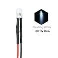 thumbnail image 2 of 5Pcs DC 12V 5mm Pre Wired LED, Flashing White Light Round Top Clear Lens Light Emitting Diodes with Edge, 2 of 4