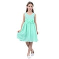 thumbnail image 4 of renvena Girls Toddler Kids Flower Chiffon Pleated Bridesmaid Wedding Pageant Party Dress Turquoise 4, 4 of 7