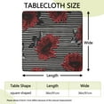 thumbnail image 2 of Flower Print Elastic Fitted Tablecloth - Watercolor Flowers Pattern Square Table Cover, Windproof Snug Fit Outdoor Picnic Table Protector, Wrinkle-Free Washable Cute flowers Design, 2 of 5
