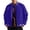 Royal Blue, variant on Mens Fleece Varsity Jacket Casual Stand Collar Snap Button Baseball Bomber Coat Retro Solid Outerwear for Fall Winter