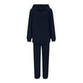 thumbnail image 5 of Sweatsuits for Women 2 Piece Outfits Solid Color Casual Crew-Neck Long Sleeved Trousers And Tight-Waist Hoodie Suit, 5 of 8
