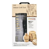 Plaid 15 PC Electric Wood Burning Tip Set, Creative Decorative Tool, DIY Kit, Carving, Burning and Soldering Tips, Pyrography, Temperature Control, Carrying Case