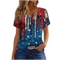 thumbnail image 2 of Njoeus Workout Tops for Women Hawaiian Shirts for Women American Flag Patriotic Tee Tops for Women Short Sleeve 4Th Of July Tshirts Womens Summer Tops Crewneck Usa Flag Graphic Shirt Blouse White Blou, 2 of 5