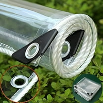 MISSMILE Clear PVC Vinyl Tarp Clear Tarp,Waterproof Heavy Duty Outdoor Grommet Raincover Tarpaulin for Patio Enclosure,Camping,Porch Canopy,3.3x6.6ft