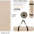 thumbnail image 3 of Yoga Mat Non Slip Anti-tear,extra thick-2/5 inch（10MM）High Resiliency Professional POE Yoga Mats for Women Men Kids,72"x24"inch,Workout, Yoga, Pilates and Floor Exercise, with Carrier Strap, 3 of 8
