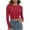 Wine, variant on aidice Crop Tops for Women Ribbed Crewneck Long Sleeve Slim Fitting Comfy Casual Solid Color Tee Shirts